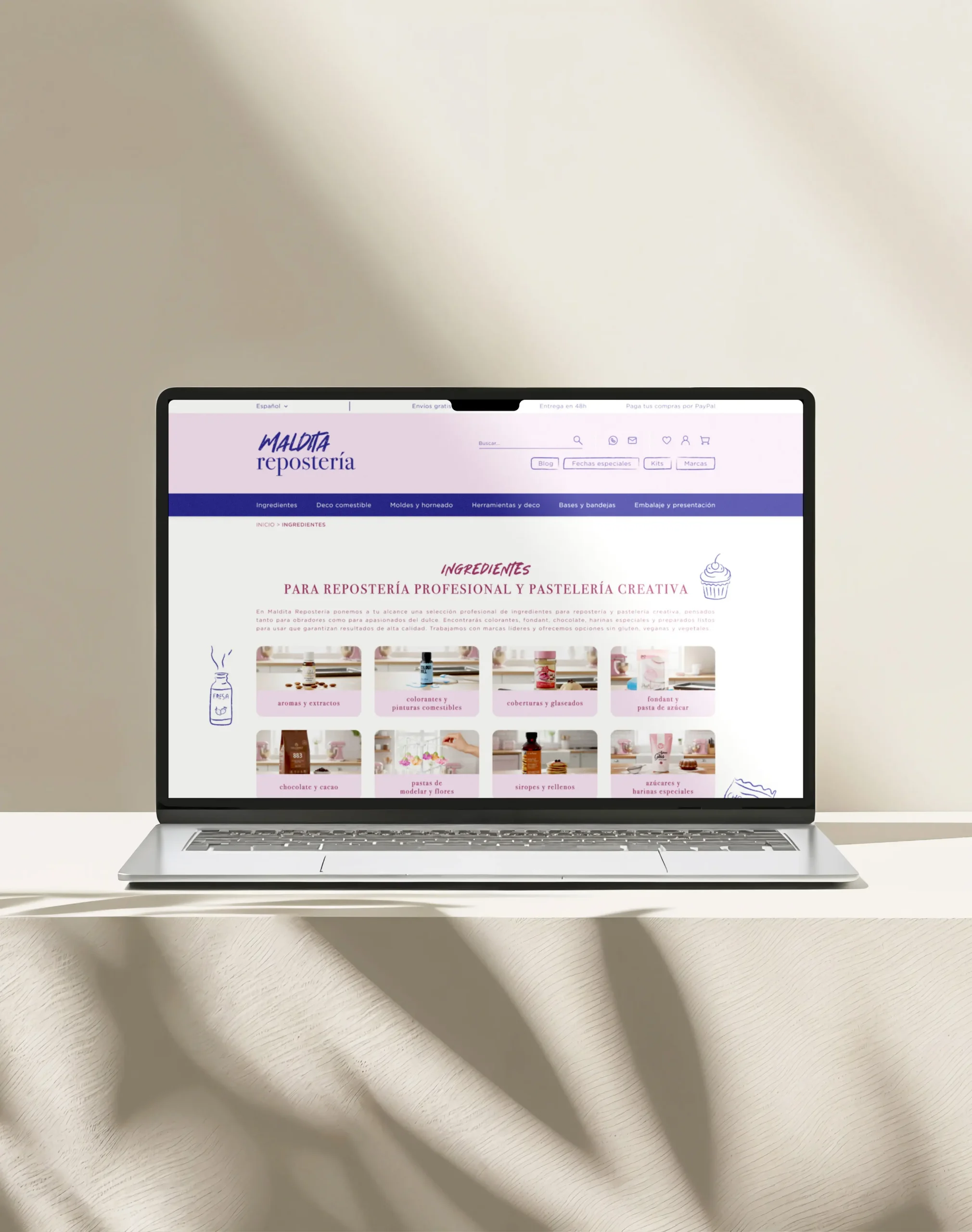 Diseño web para una marca de repostería en España